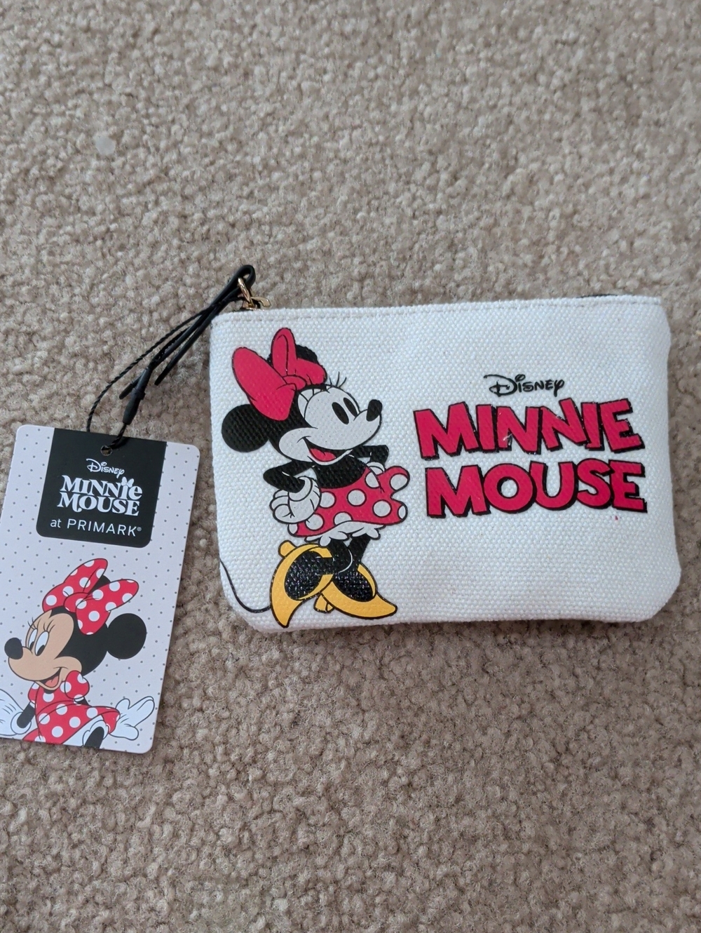Disney Primark Minnie Mouse White, Pink & Yellow Zip Coin Pouch